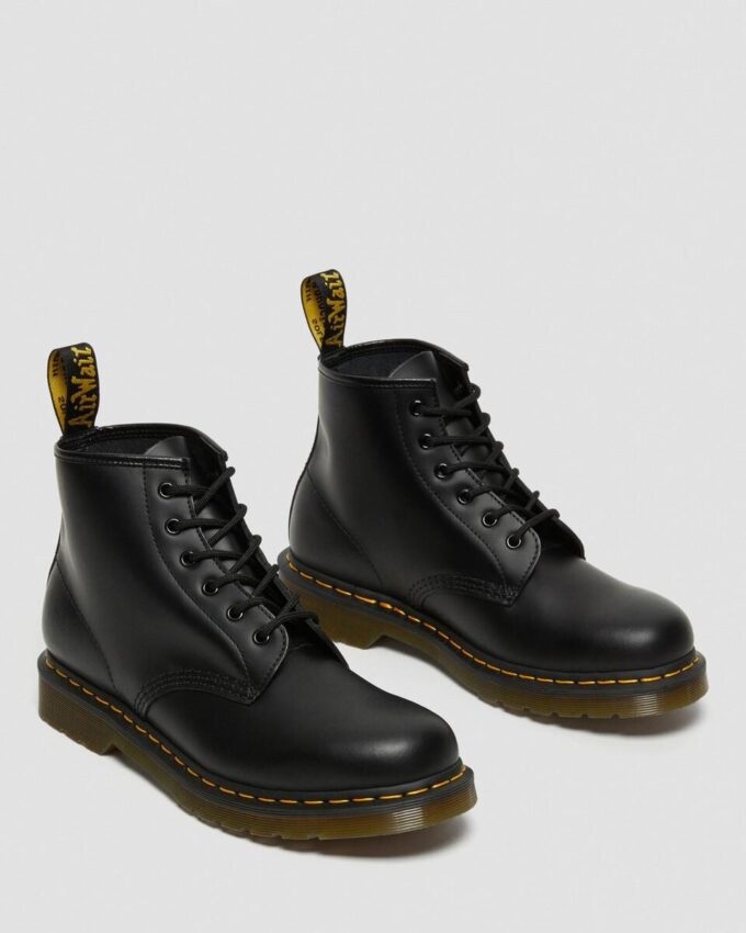 101 Yellow Stitch Smooth Leather Ankle Boots