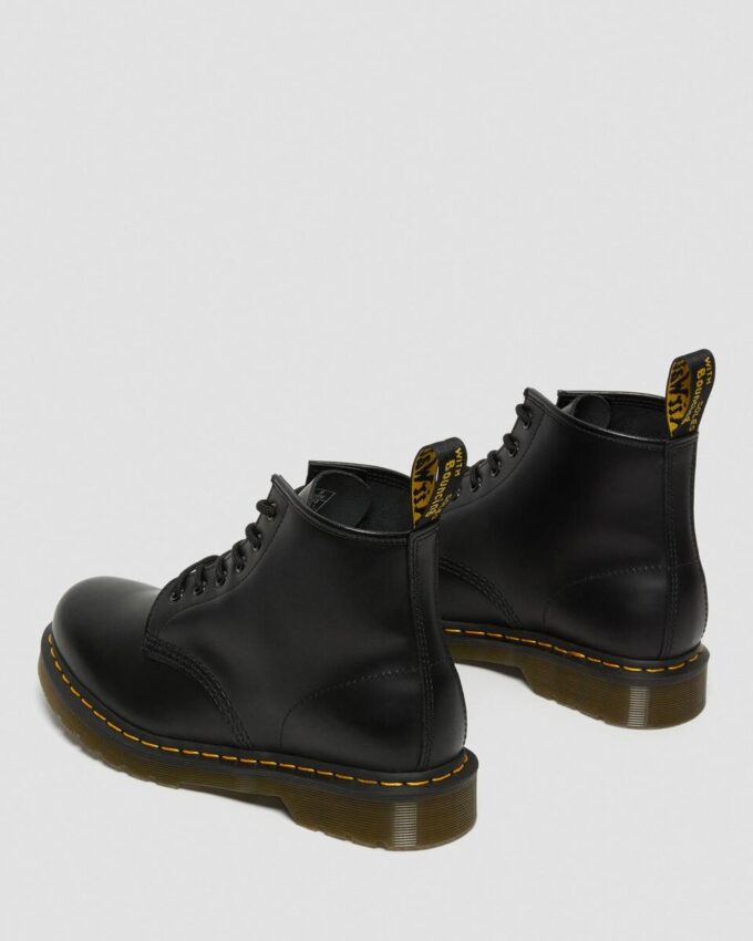 101 Yellow Stitch Smooth Leather Ankle Boots