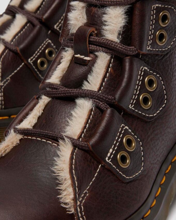 1460 Faux Fur Lined Lace-to-toe Leather Boots
