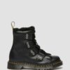 1460 Faux Fur Lined Leather Lace Up Boots
