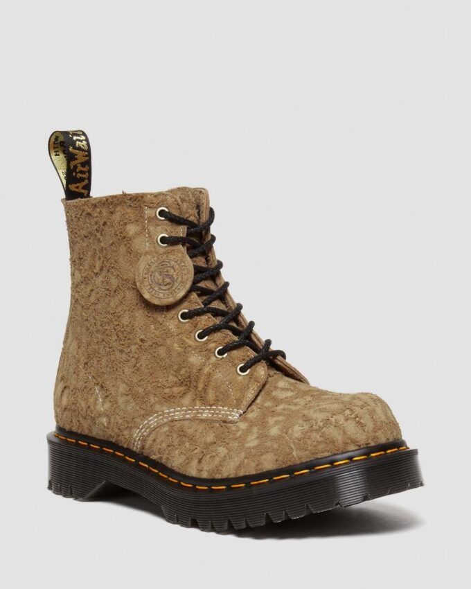 1460 Made in England Emboss Suede Lace Up Boots