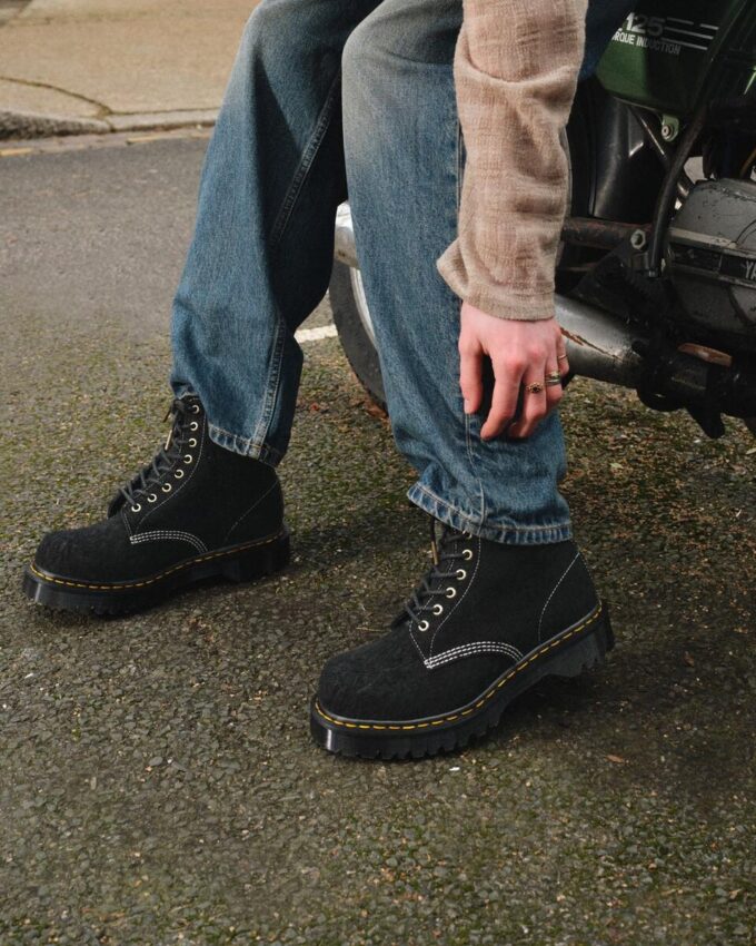 1460 Made in England Emboss Suede Lace Up Boots