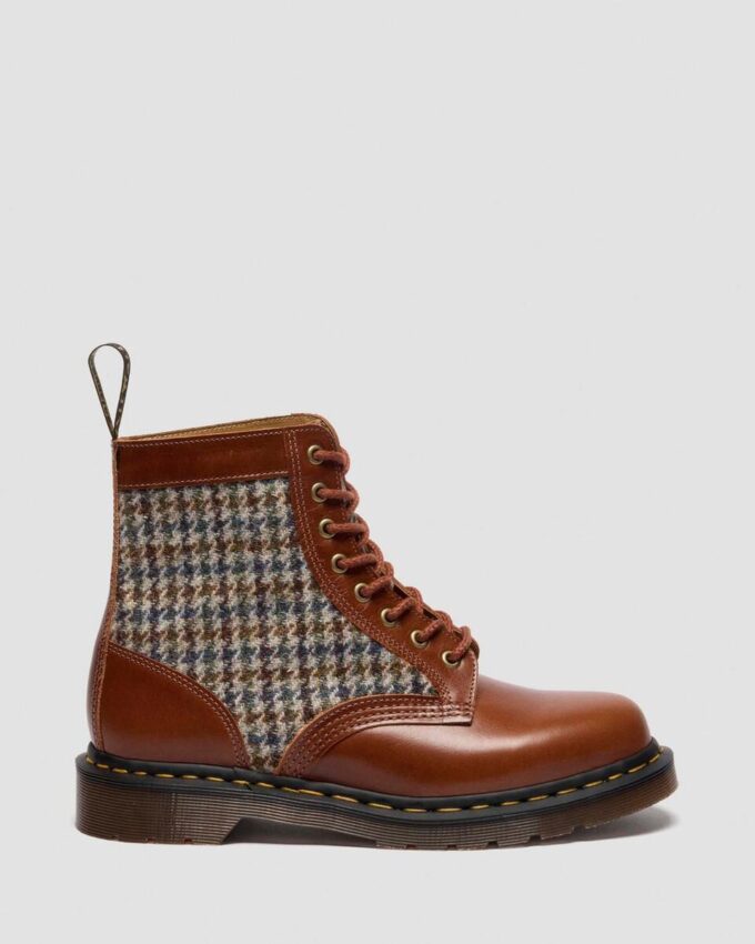 1460 Pascal Made In England Harris Tweed and Leather Boots