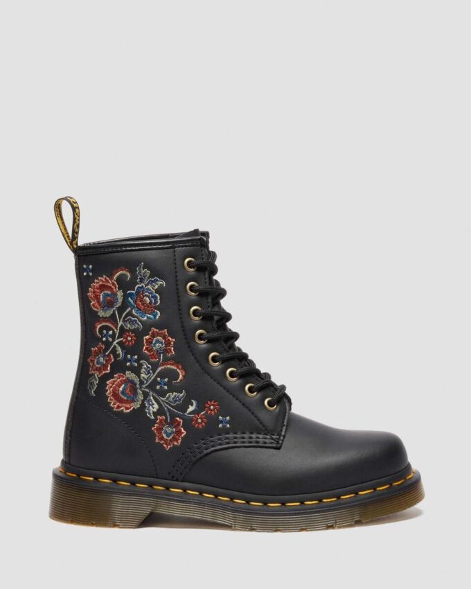 1460 VONDA TF Reclaimed Leather Floral Print Lace Up Boots