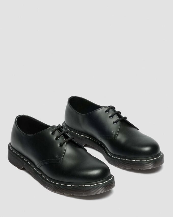1461 White Stitch Smooth Leather Lace Up Shoes