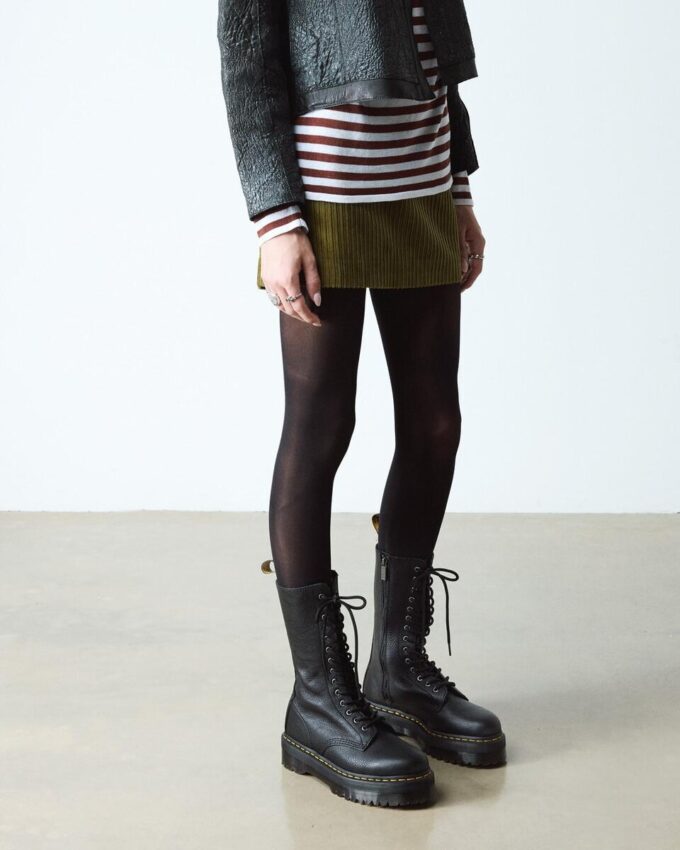 1B99 Pisa Leather Mid Calf Lace Up Boots