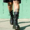 1B99 Pisa Leather Mid Calf Lace Up Boots
