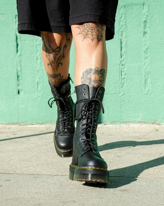 1B99 Pisa Leather Mid Calf Lace Up Boots