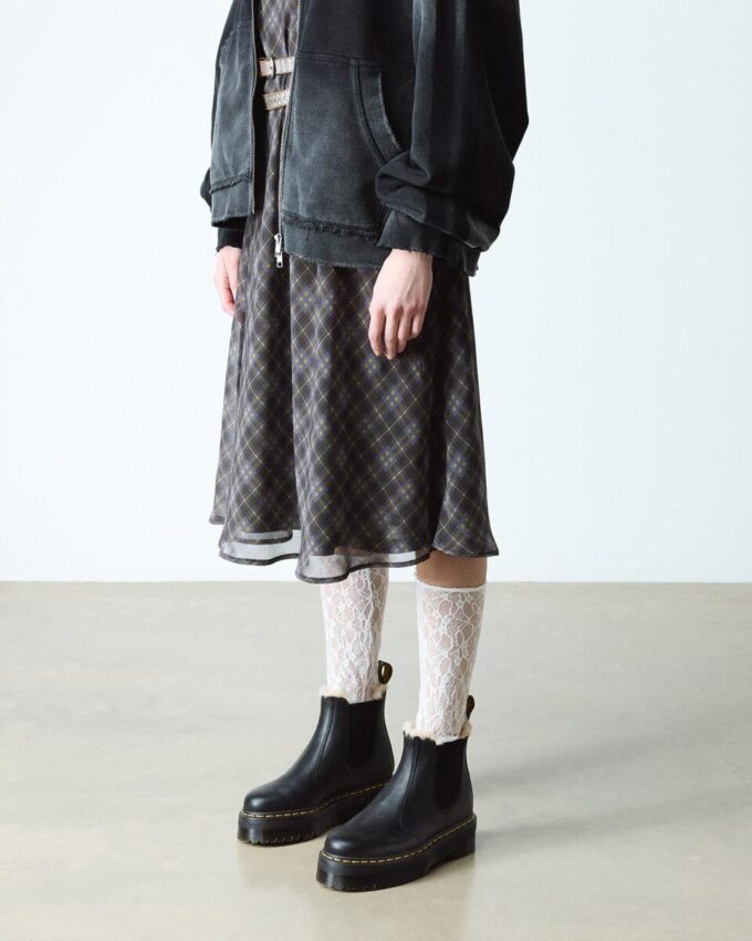 2976 Faux Fur Lined Platform Chelsea Boots