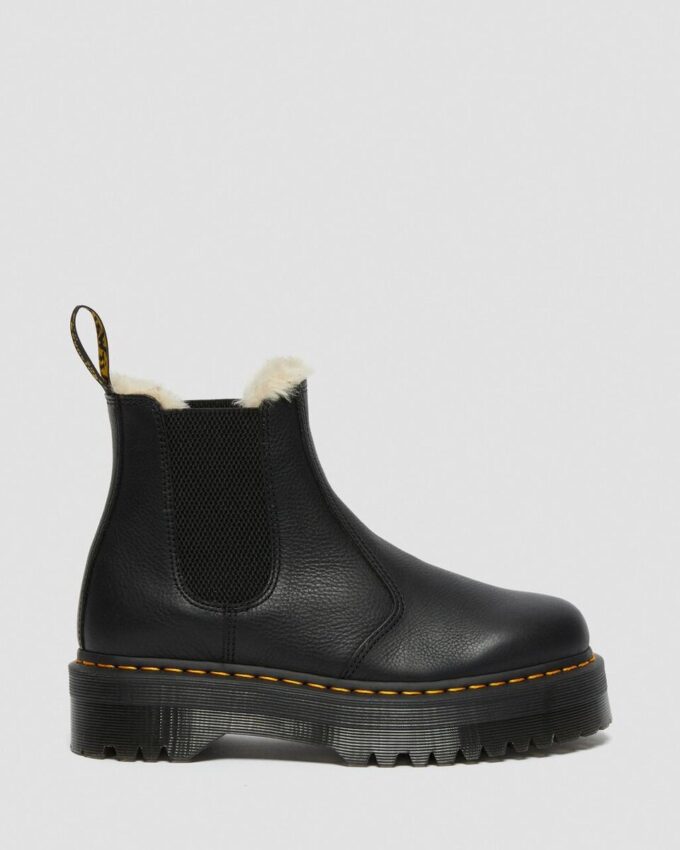 2976 Faux Fur Lined Platform Chelsea Boots