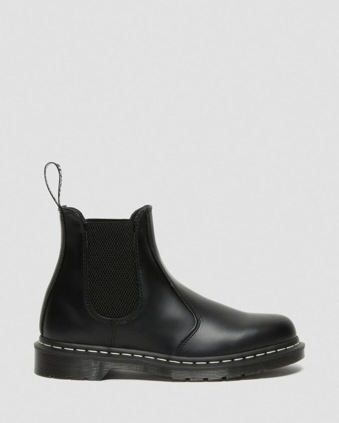 2976 White Stitch Smooth Leather Chelsea Boots