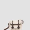 7 INCH SATCHEL Leather and Faux Fur Satchel