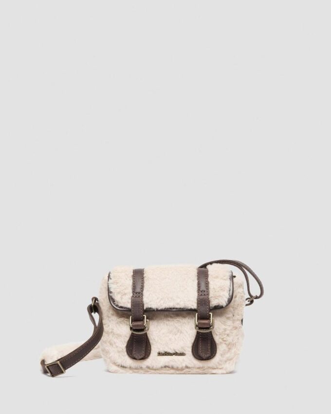 7 INCH SATCHEL Leather and Faux Fur Satchel