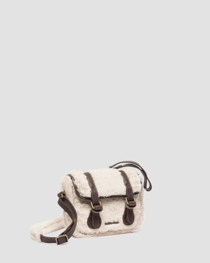 7 INCH SATCHEL Leather and Faux Fur Satchel
