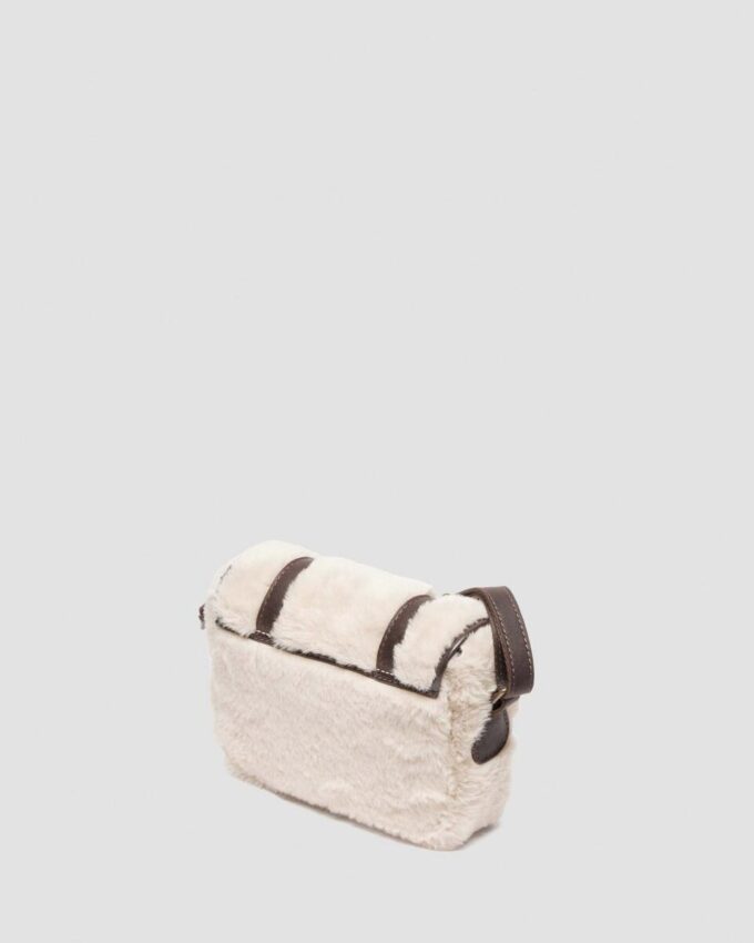 7 INCH SATCHEL Leather and Faux Fur Satchel