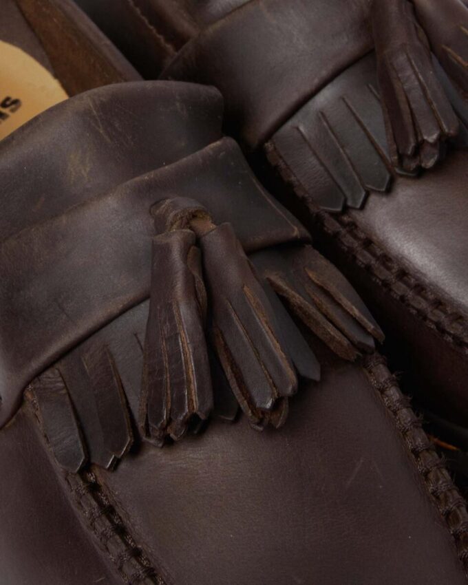 Adrian Crazy Horse Leather Tassel Loafers