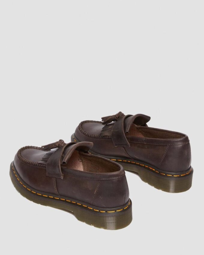 Adrian Crazy Horse Leather Tassel Loafers