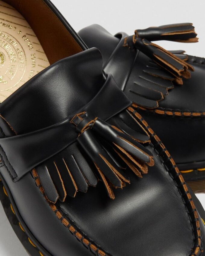 Adrian Vintage Made In England Quilon Leather Tassel Loafers