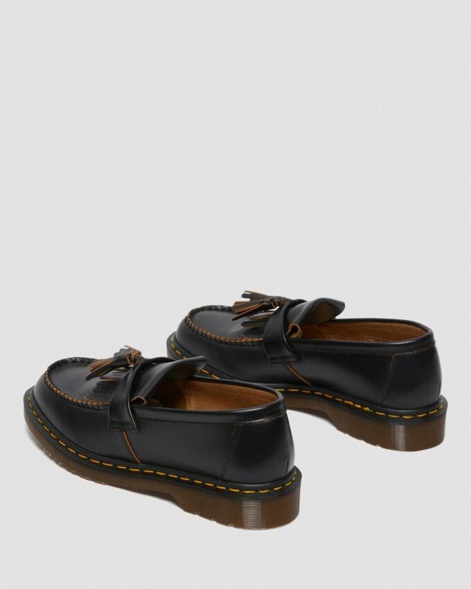 Adrian Vintage Made In England Quilon Leather Tassel Loafers
