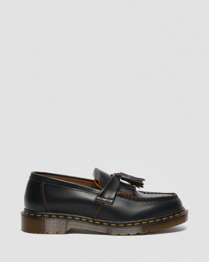 Adrian Vintage Made In England Quilon Leather Tassel Loafers