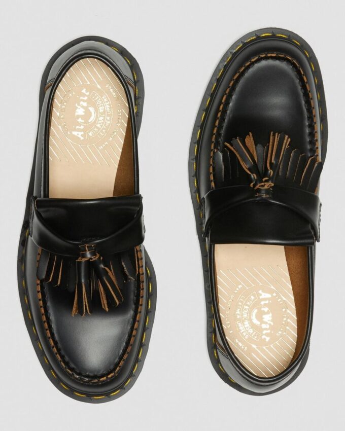 Adrian Vintage Made In England Quilon Leather Tassel Loafers