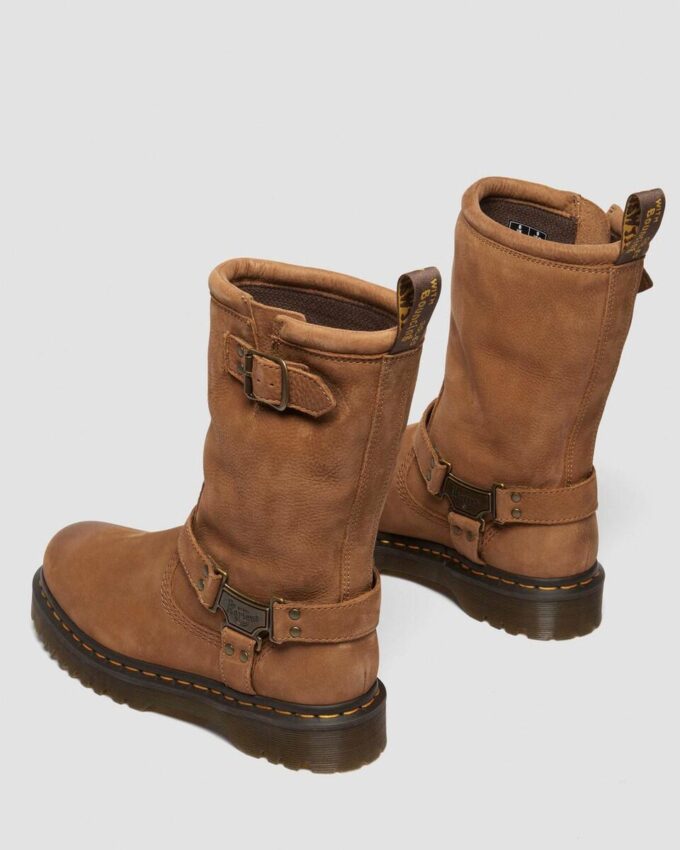 Anistone Hi Tumbled Nubuck Biker Boots