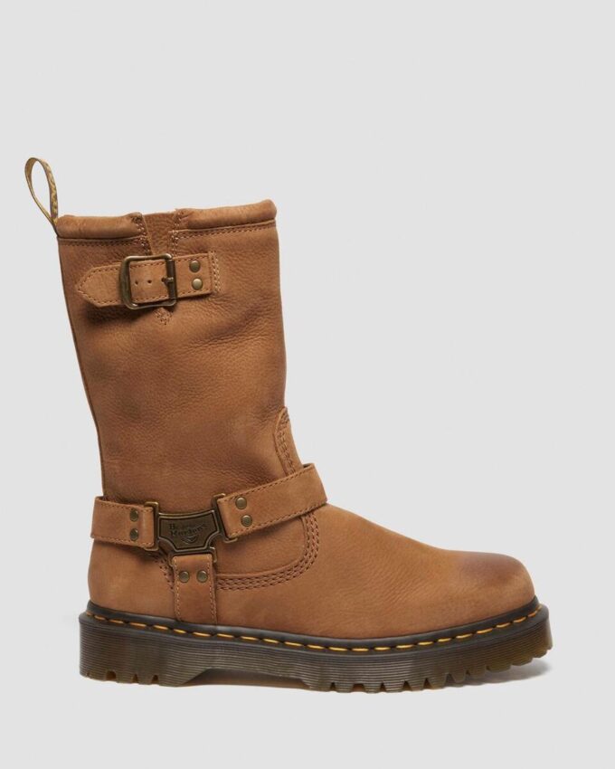 Anistone Hi Tumbled Nubuck Biker Boots