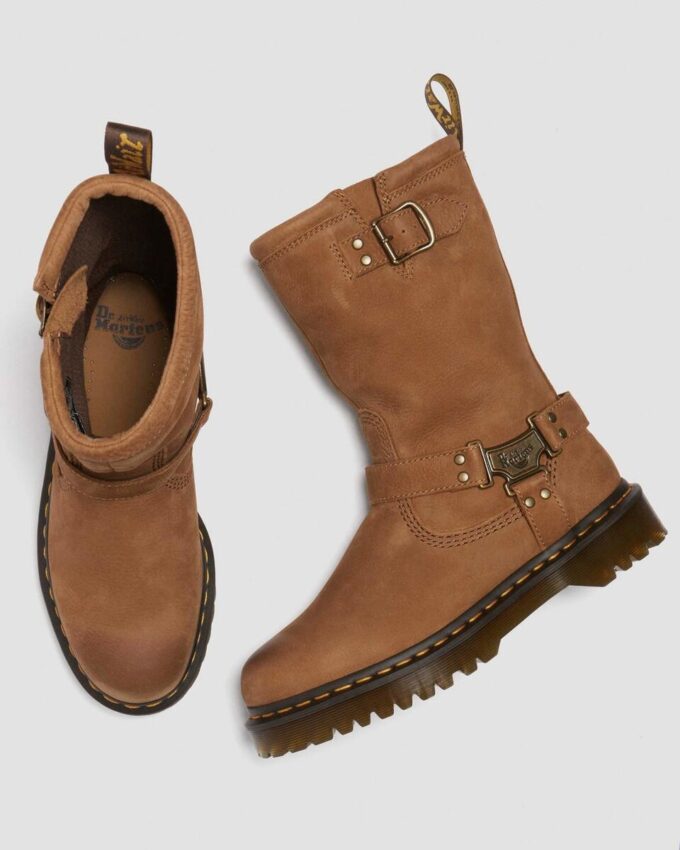 Anistone Hi Tumbled Nubuck Biker Boots