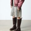 Anistone Knee High Crazy Horse Leather Biker Boots
