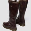Anistone Knee High Crazy Horse Leather Biker Boots
