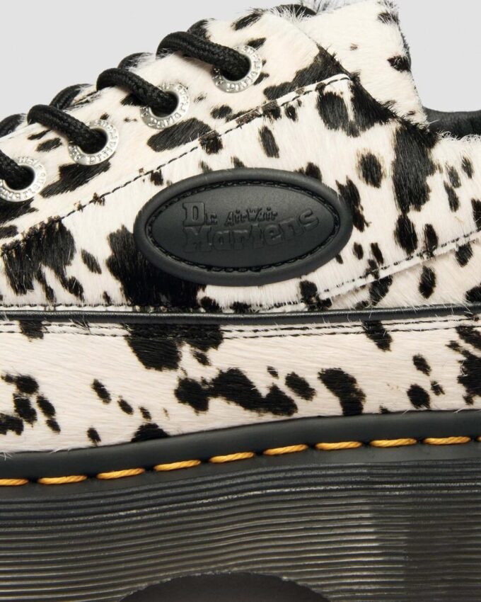 BUZZ 5-Eye Dalmatian Hair On Leather Shoes