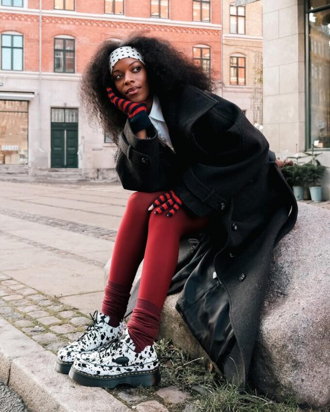 BUZZ 5-Eye Dalmatian Hair On Leather Shoes