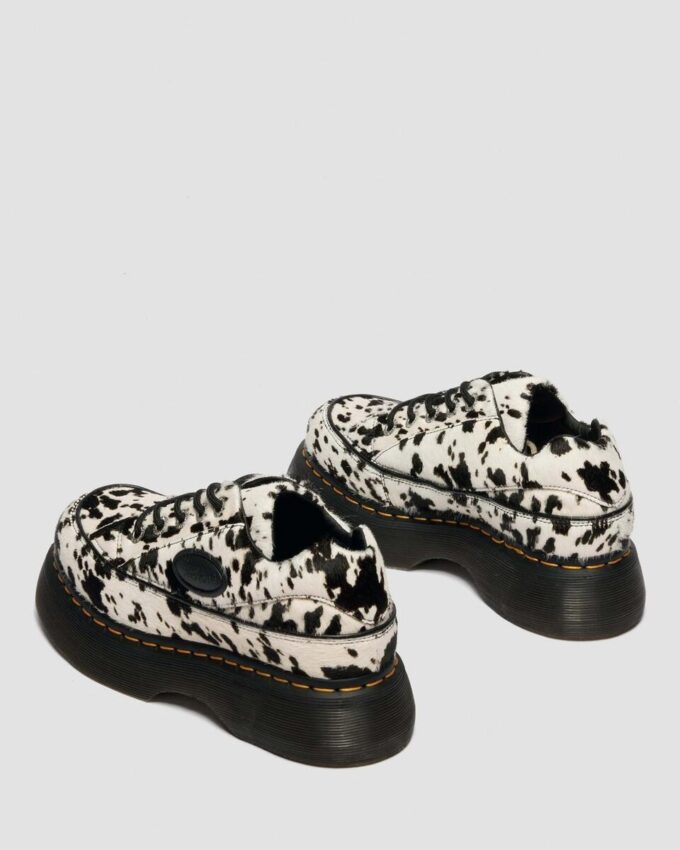 BUZZ 5-Eye Dalmatian Hair On Leather Shoes