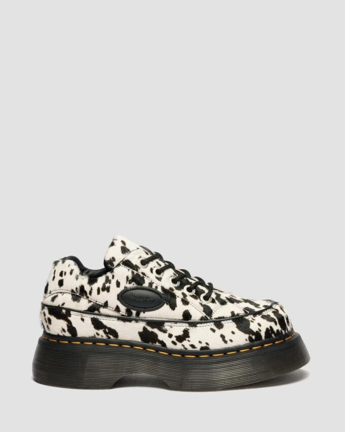 BUZZ 5-Eye Dalmatian Hair On Leather Shoes