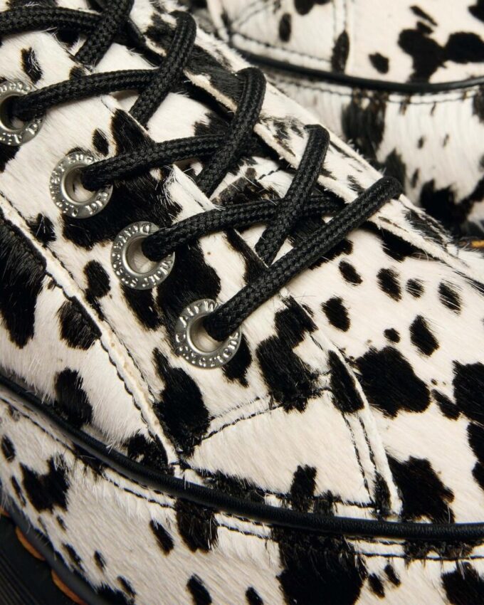 BUZZ 5-Eye Dalmatian Hair On Leather Shoes