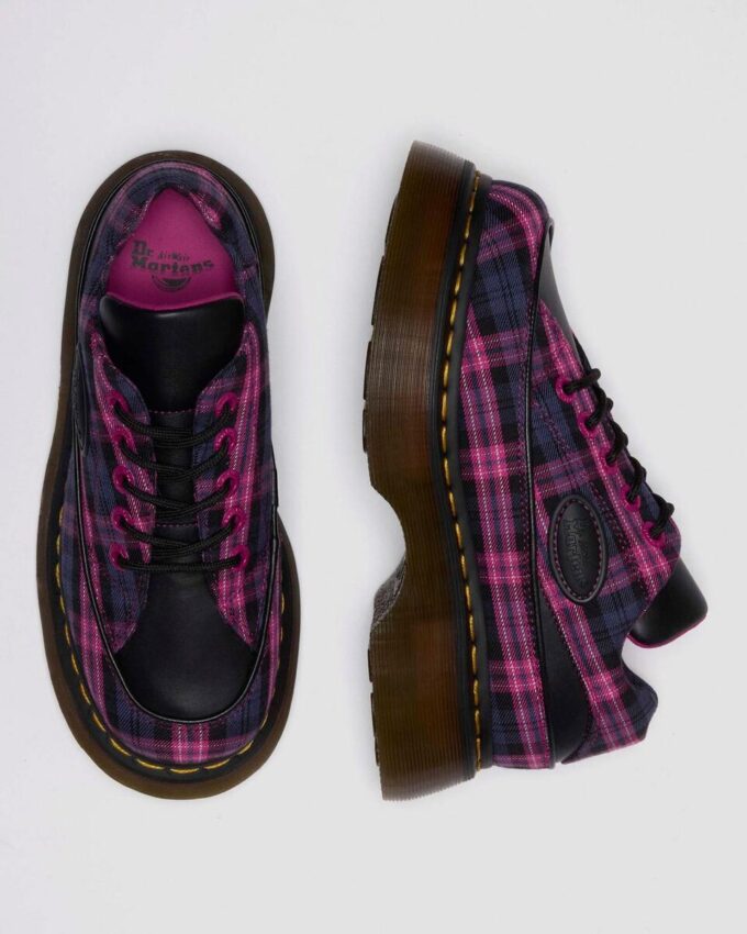 BUZZ 5-EYE Tartan & Leather Lace Up Shoes