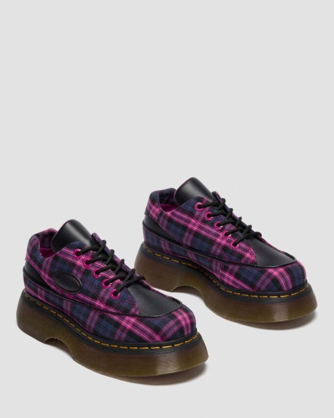 BUZZ 5-EYE Tartan & Leather Lace Up Shoes