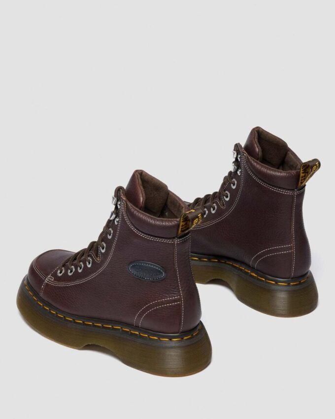 BUZZ 8-EYE Grizzly Leather Lace-Up Boots