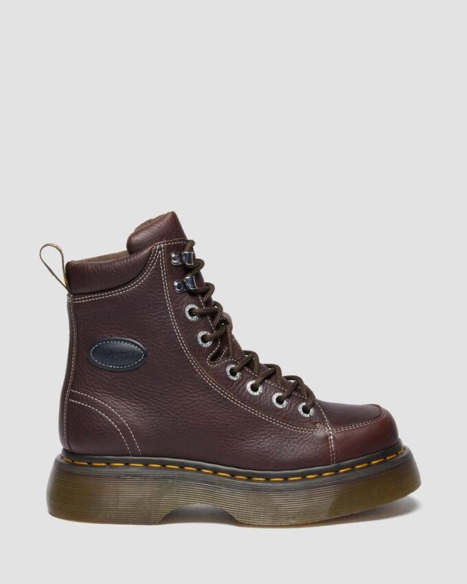 BUZZ 8-EYE Grizzly Leather Lace-Up Boots
