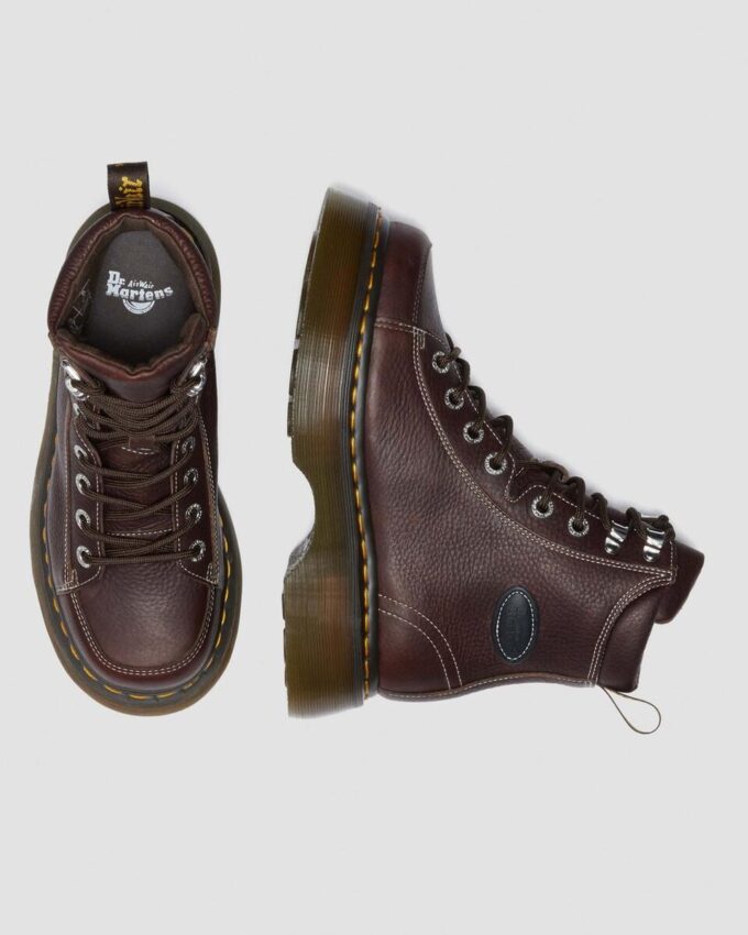 BUZZ 8-EYE Grizzly Leather Lace-Up Boots