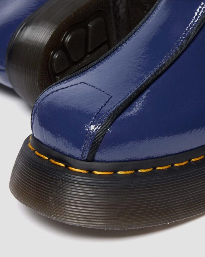 BUZZ HI Tall Distressed Patent Leather Boots