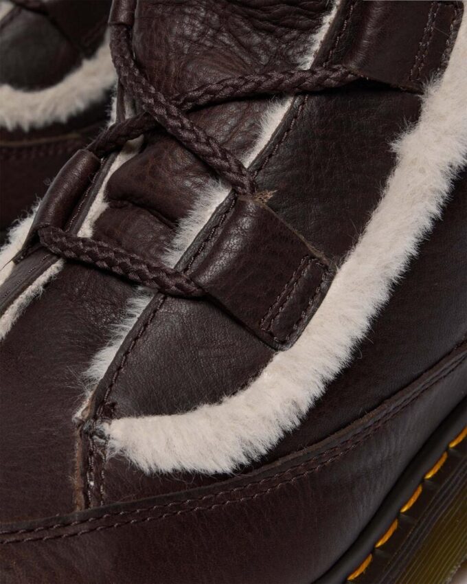 Buzz Lace Up Faux Fur Lined Grizzly Leather Lace Up Boots