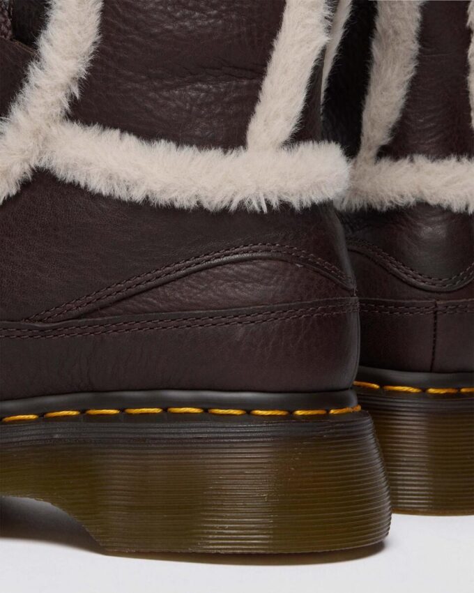 Buzz Lace Up Faux Fur Lined Grizzly Leather Lace Up Boots