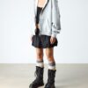 Buzz Lace Up Faux Fur Lined Milled Nappa Leather Lace Up Boots