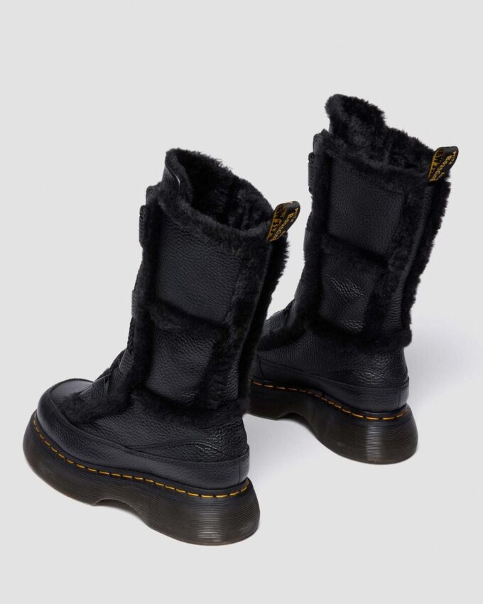 Buzz Lace Up Faux Fur Lined Milled Nappa Leather Lace Up Boots