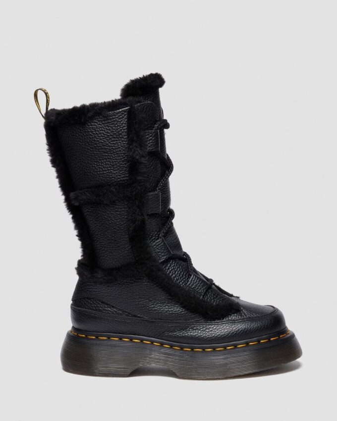 Buzz Lace Up Faux Fur Lined Milled Nappa Leather Lace Up Boots