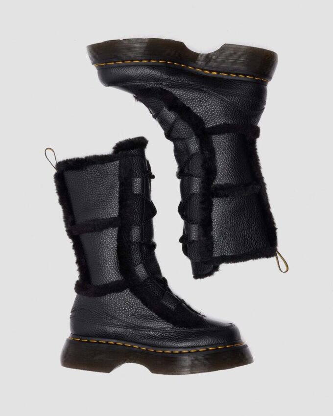 Buzz Lace Up Faux Fur Lined Milled Nappa Leather Lace Up Boots
