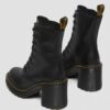 Chesney Leather Flared Heel Lace Up Boots