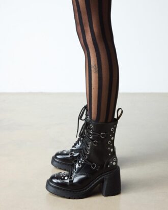 CHESNEY Studded Buttero Leather Flare Heeled Boots