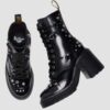 CHESNEY Studded Buttero Leather Flare Heeled Boots